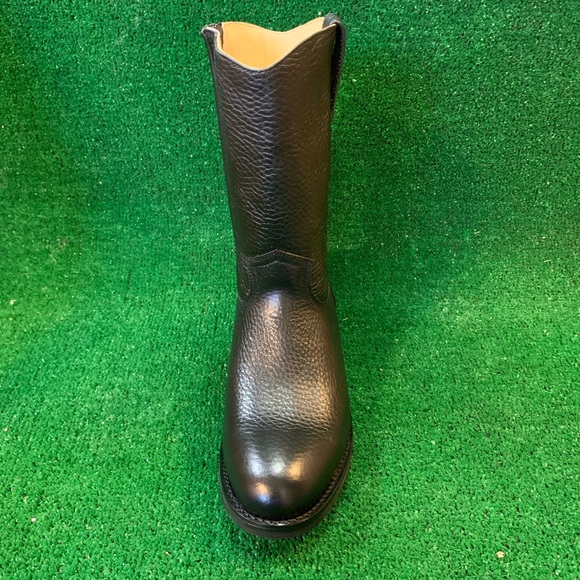 COPY - MEN’S WESTERN COWBOY SLIP ON ROUND TOE SIDE ZIPPER BOOTS BLACK BOTA CON … - Picture 7 of 9